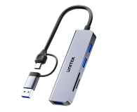 Hub USB UNITEK Hub 5w1 USB-A/C 5 Gbps z czytnikiem kart SD i micro SD H1320AGY01
